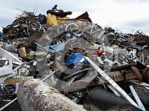 Junkyard, a pile of metal trash photo