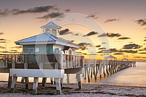 Juno Beach Pier just before sunrise