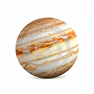 Jupiter In 3d: Detailed Painting On White Background