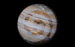 Jupiter with clouds of atmosphere - High resolution 3D images presents planets of the solar system
