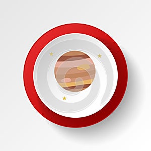 Jupiter colored button icon. Element of space illustration. Signs and symbols icon can be used for web, logo, mobile app, UI, UX