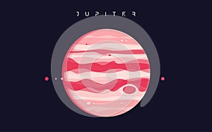 Jupiter. The fifth planet from the Sun. Vector illustration
