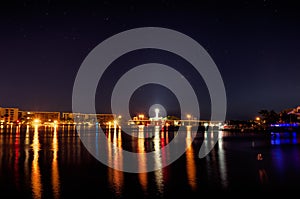 Jupiter florida inlet lighthouse at night