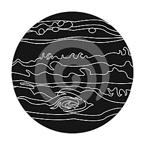 Jupiter icon in black style isolated on white background. Planets symbol stock vector illustration.