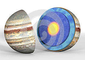 Jupiter inner structure in 3d artwork photo