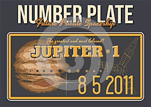 Jupiter Number Plate Original Vector Sign