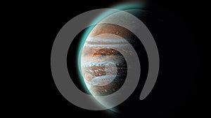 Jupiter planet 3d rendering. Solar system`s gas giant Jupiter on space