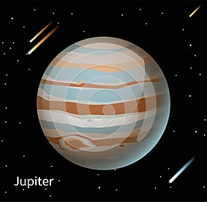 Jupiter planet 3d vector illustration