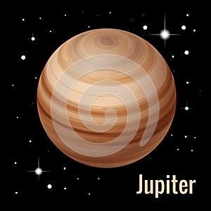 Jupiter planet 3d vector illustration. High quality isometric solar system planets.