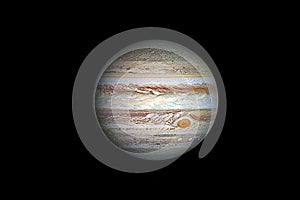 Jupiter planet, isolated on black.