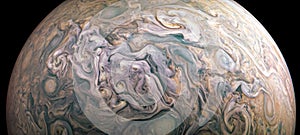 Jupiter planet in outer space close-up. Elements of image furnished by NASA