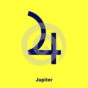 Jupiter. Planet symbol. Vector color sign. Astrological calendar. Jyotisha. Hinduism, Indian or Vedic astrology photo