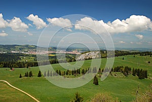 Jura and La-Chaux-de-Fonds seen from Tete-de-Ran