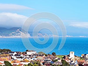 Jurassic Coastline from Lyme Regis on a Misty Summer Afternoon