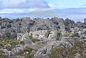 Jurassic karst rock formations, El Torcal, Antequera, Spain.