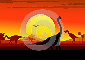 Jurassic sunset background photo