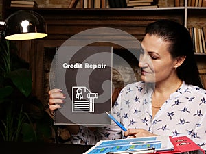 Juridical concept about Credit Repair with phrase on the sheet photo
