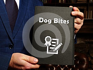 Juridical concept about Dog Bites with phrase on the sheet photo