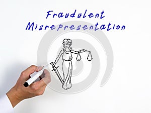 Juridical concept meaning Fraudulent Misrepresentation with inscription on the piece of paper photo