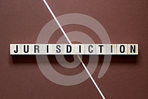 Jurisdiction word concept on cubes