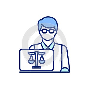 Jurist RGB color icon photo