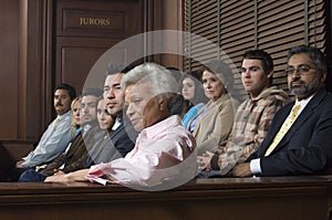 Jurors Sitting In Courtroom photo