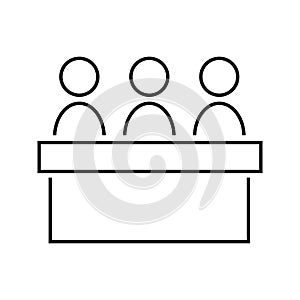 Jury group committee vector icon. jurors illustration symbol. Council symbol.