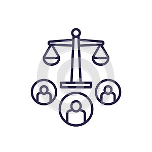 jury line icon, law and legal system