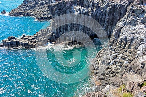 Jusangjeolli Cliff is a spectacular volcanic rock formation