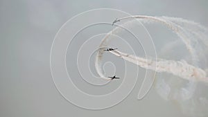 Just cool aerobatics at the air show. Wonderful aerobatic team. It`s very beautiful.