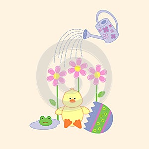 Just hatched cute Easter chick