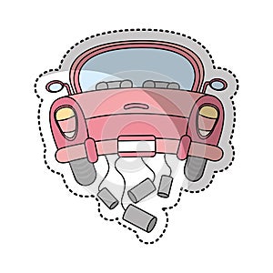 just married car isolated icon