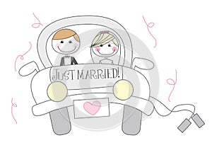 Just married cartoon photo