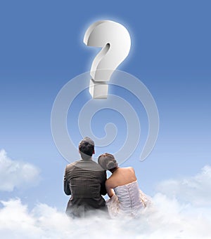 Just married couple on the cloudlet photo