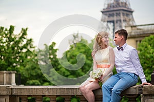 Just married couple near the Eiffel tower