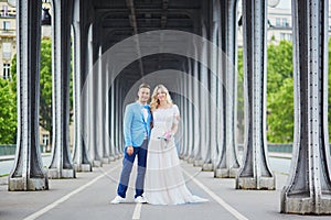 Just married couple in Paris, France