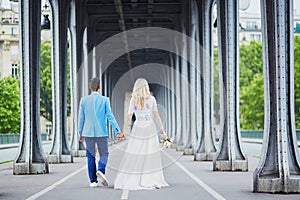 Just married couple in Paris, France