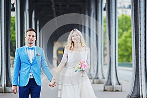 Just married couple in Paris, France