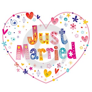 Just married decorative lettering