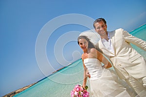 Soltanto sposato sul luna di miele isola Spiaggia 