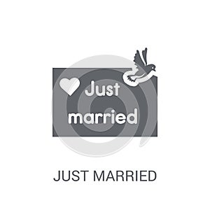 Just married icon. Trendy Just married logo concept on white background from Birthday party and wedding collection