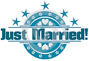 Just married label isolated
