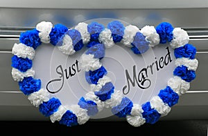 Just Married Sign on Vehicle