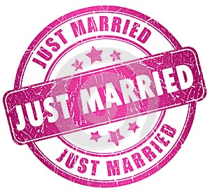 Just married stamp photo