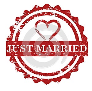 Just married stamp vector