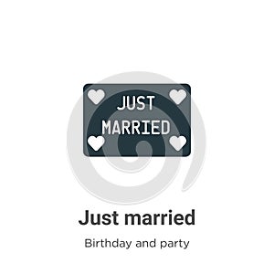 Just married vector icon on white background. Flat vector just married icon symbol sign from modern birthday and party collection