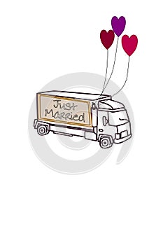 Just married vehicle