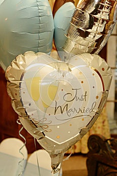 Just married wedding balloons