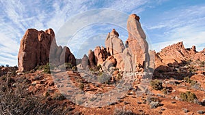 Just one of many rock formaions on the way to Devil`s Garden in Arches National Park, Utah