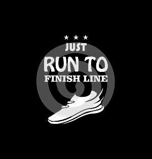 Just run to finish line logo, running logo, runner
